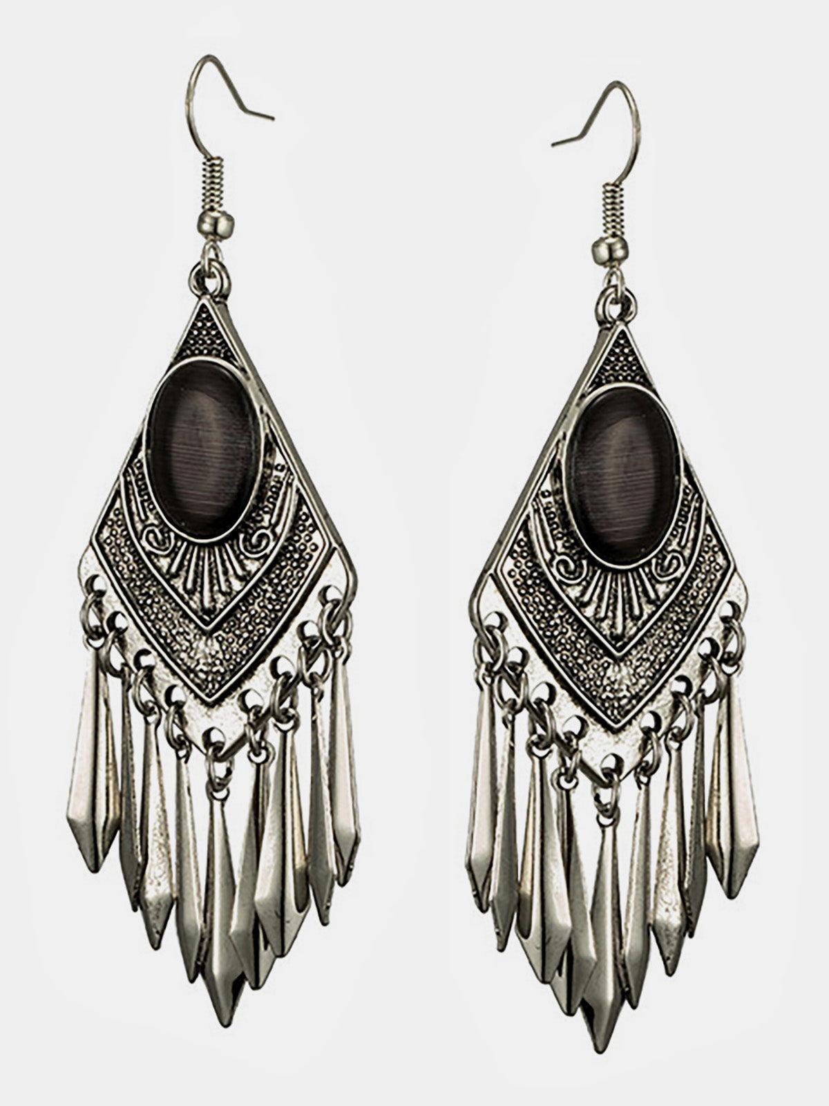 jinran 2024 New Tassel diamond metal Earrings