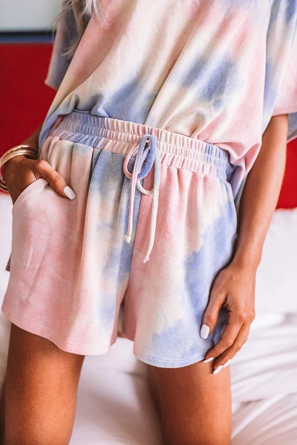 2025 spring and summer new loungewear casual two-piece loose summer short-sleeved trousers home suit
