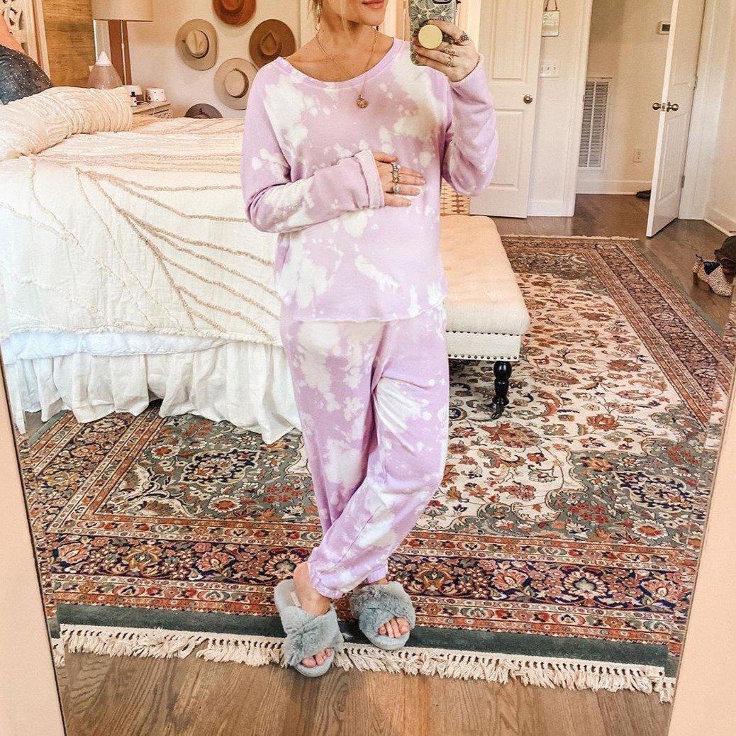2025 spring and summer new loungewear casual two-piece set women's summer long-sleeved trousers home set