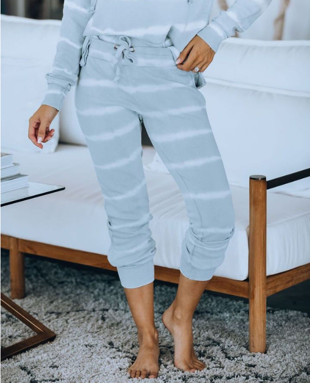 2025 spring and summer new home casual wear two-piece set women's summer long-sleeved trousers home suit