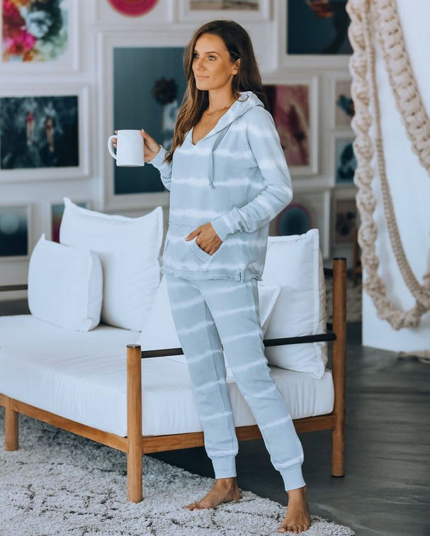 2025 spring and summer new home casual wear two-piece set women's summer long-sleeved trousers home suit
