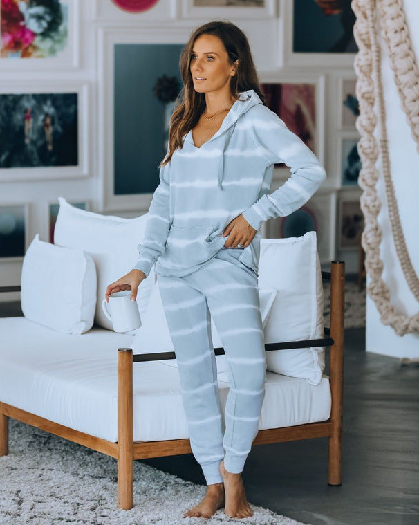 2025 spring and summer new home casual wear two-piece set women's summer long-sleeved trousers home suit