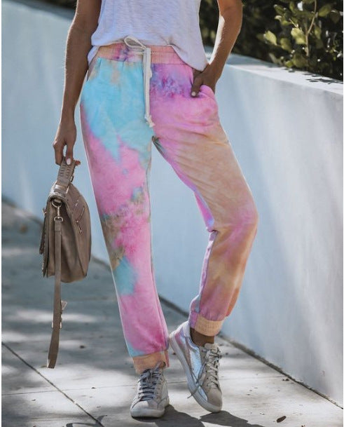2025 spring and summer new home casual wear sports trousers summer printed trousers home leisure