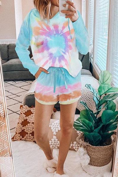 2025 spring and summer new loungewear casual two-piece set women's summer long-sleeved shorts home set