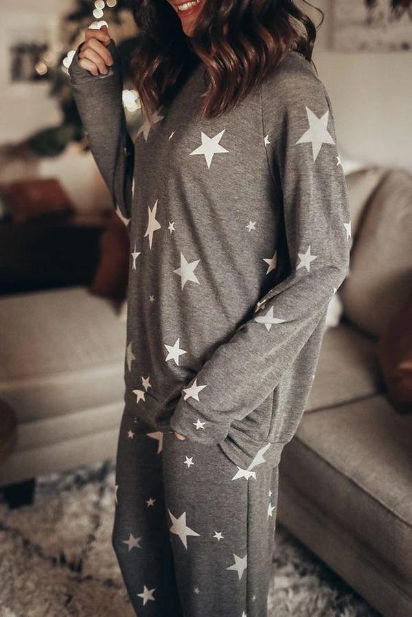 2025 spring and summer new loungewear casual two-piece set women's summer long-sleeved trousers home set