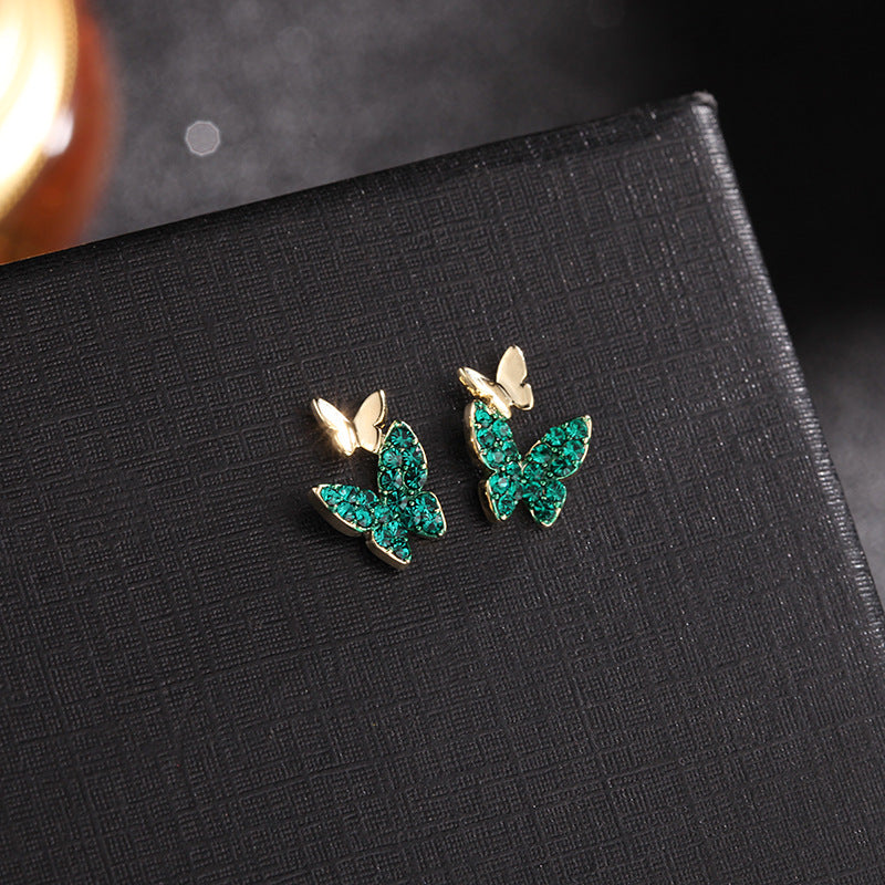 2025 Liyu Jewelry Small Simple Temperament Fashion Earrings Super Fairy S925 Silver Needle New Rhinestone Cute Butterfly Earrings