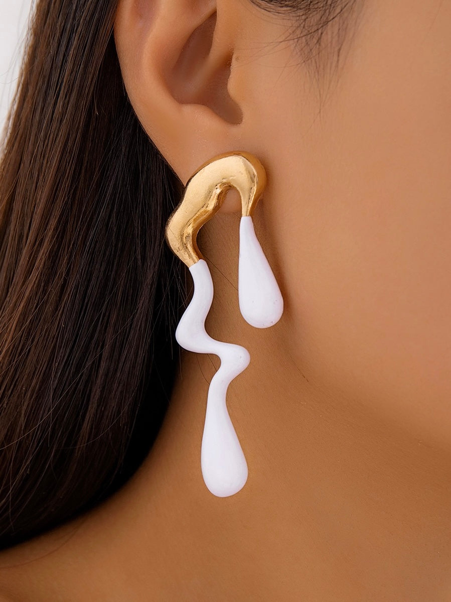 jinran 2024 New Lrregular Geometric Drop Earrings