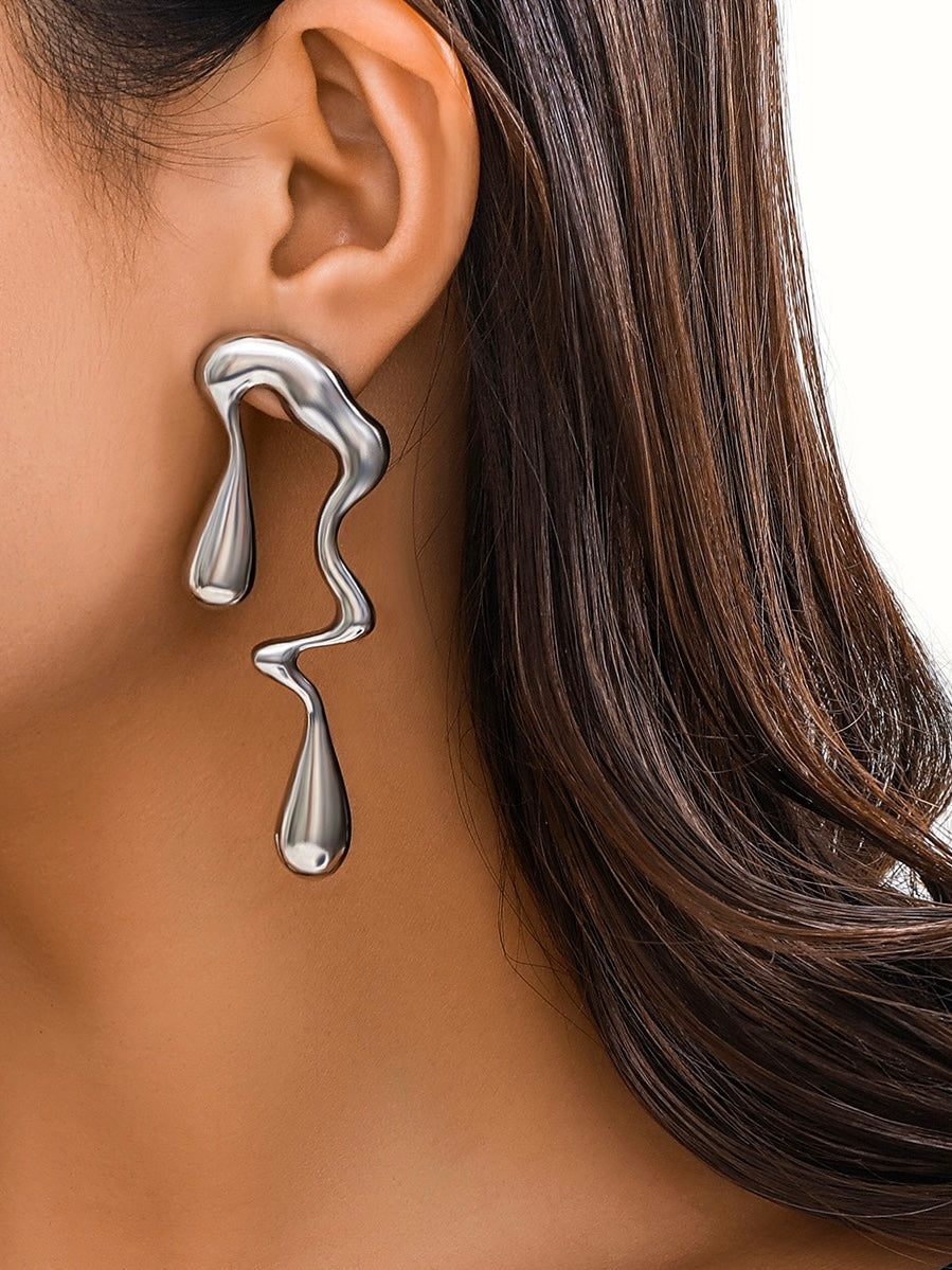jinran 2024 New Lrregular Geometric Drop Earrings