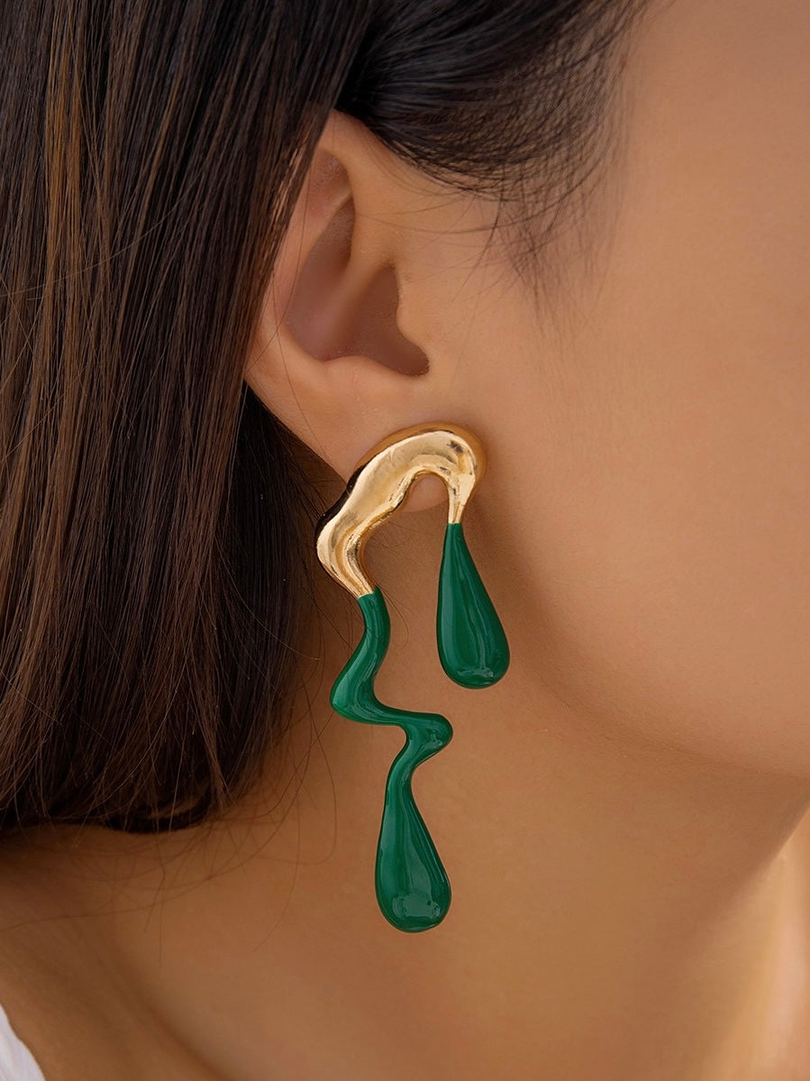 jinran 2024 New Lrregular Geometric Drop Earrings