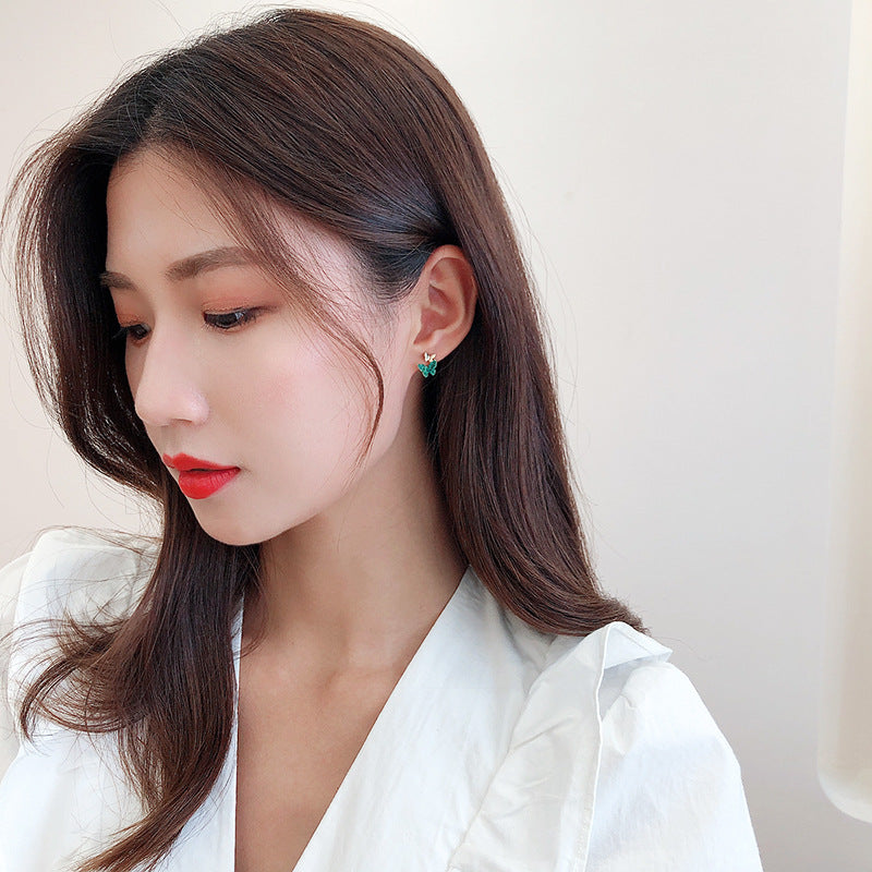 2025 Liyu Jewelry Small Simple Temperament Fashion Earrings Super Fairy S925 Silver Needle New Rhinestone Cute Butterfly Earrings