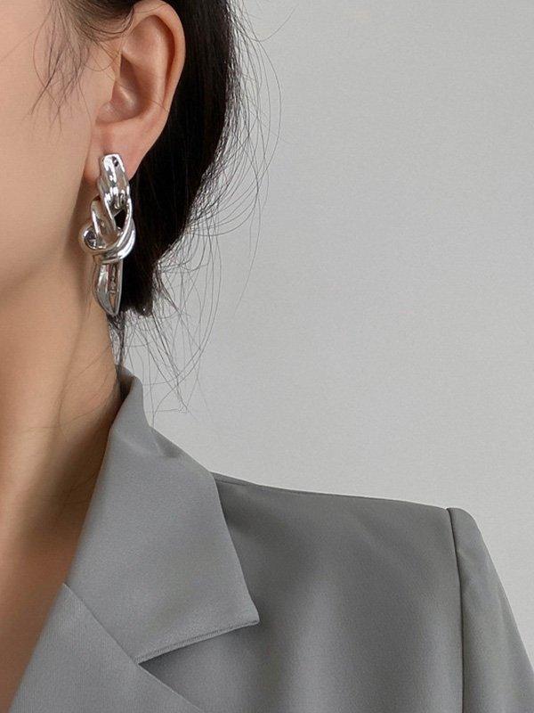 jinran 2024 New Original Stylish Solid Color Irregular Geometric Earrings