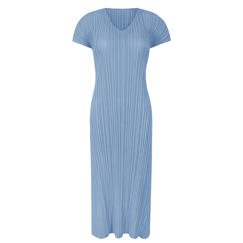 Gentle wind dress women's summer high sense 2025 summer dress new fashion women's temperament waist thin folds