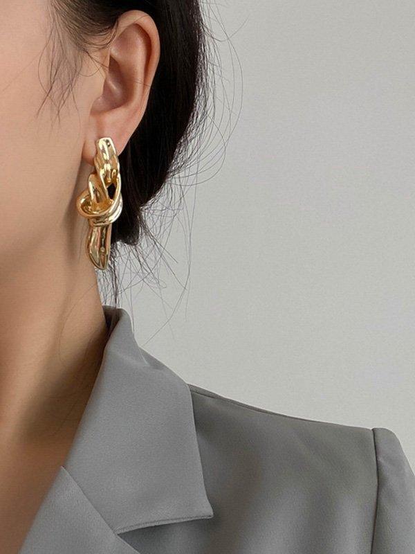 jinran 2024 New Original Stylish Solid Color Irregular Geometric Earrings