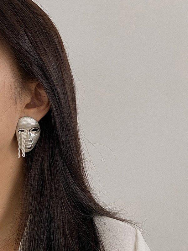jinran 2024 New Original Stylish Mask Tassels Earrings