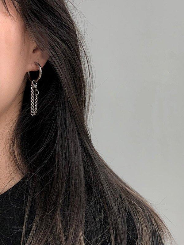 jinran 2024 New Stylish Punk Asymmetric Earrings Accessories