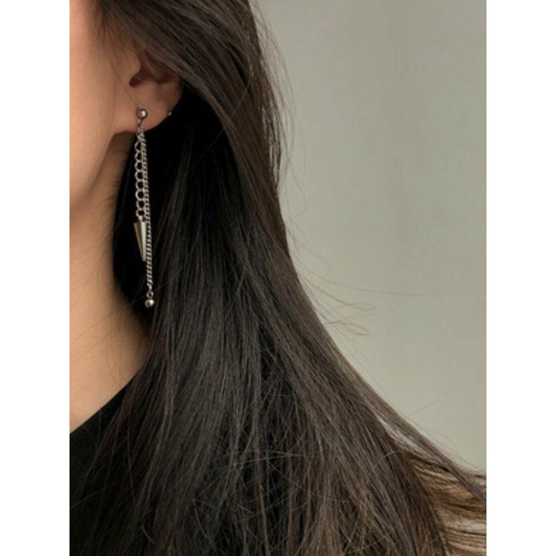 jinran 2024 New 1 Pcs Normcore Punk Tasseled Earrings