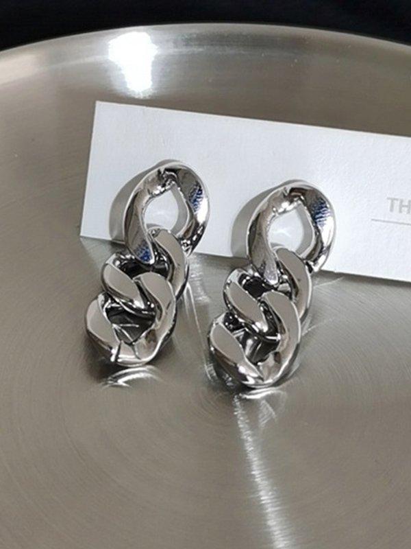 jinran 2024 New Original Gold&Silver Chain Simple Earrings