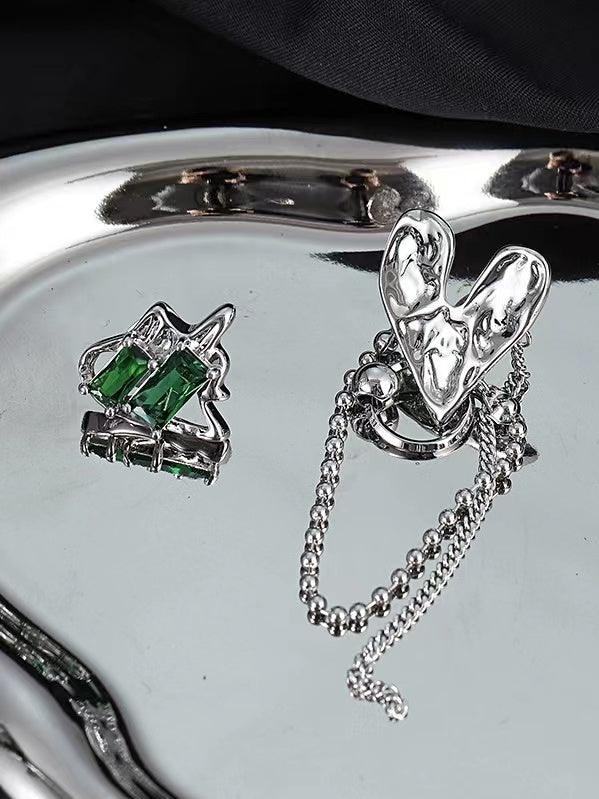 jinran 2024 New Irregular Lava Heart Chain Drop Earrings