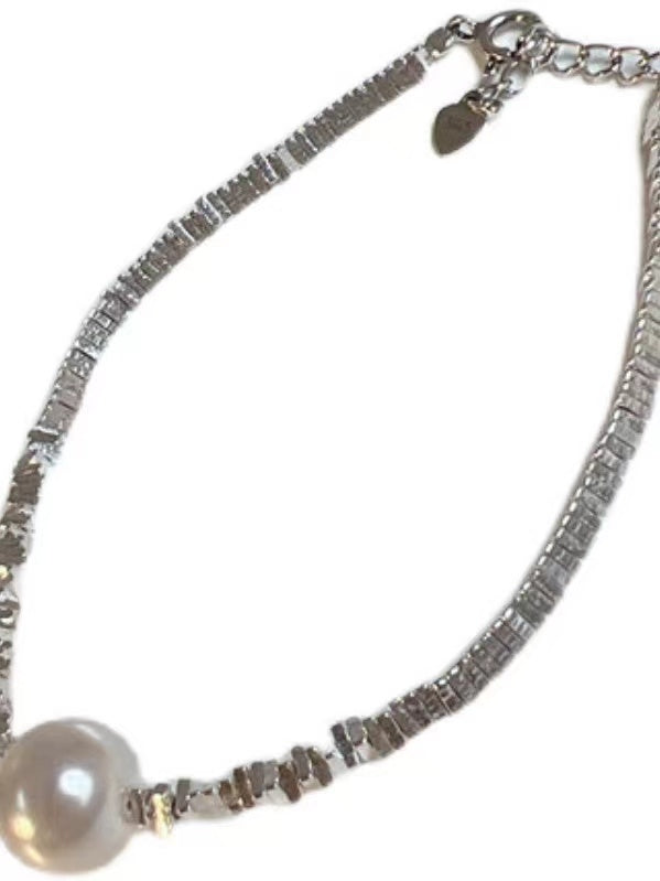 jinran 2024 New Mini Triangle Geometric Shard Silver Necklace