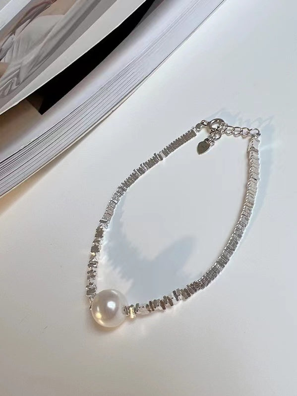 jinran 2024 New Mini Triangle Geometric Shard Silver Necklace
