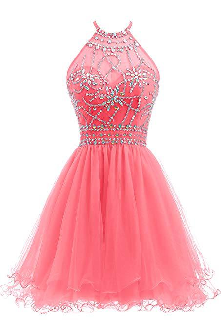 jinran dresses Slim-Fit Small Dress Halter Short Bridal Wedding Dress Banquet Evening Dress Lace New Red Women
