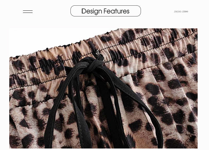jinran Vintage Leopard Print Pleated Skirts Women Punk Rock Korean Skirt Streetwear Drawstring Elastic Waist Ladies Midi Skirt New