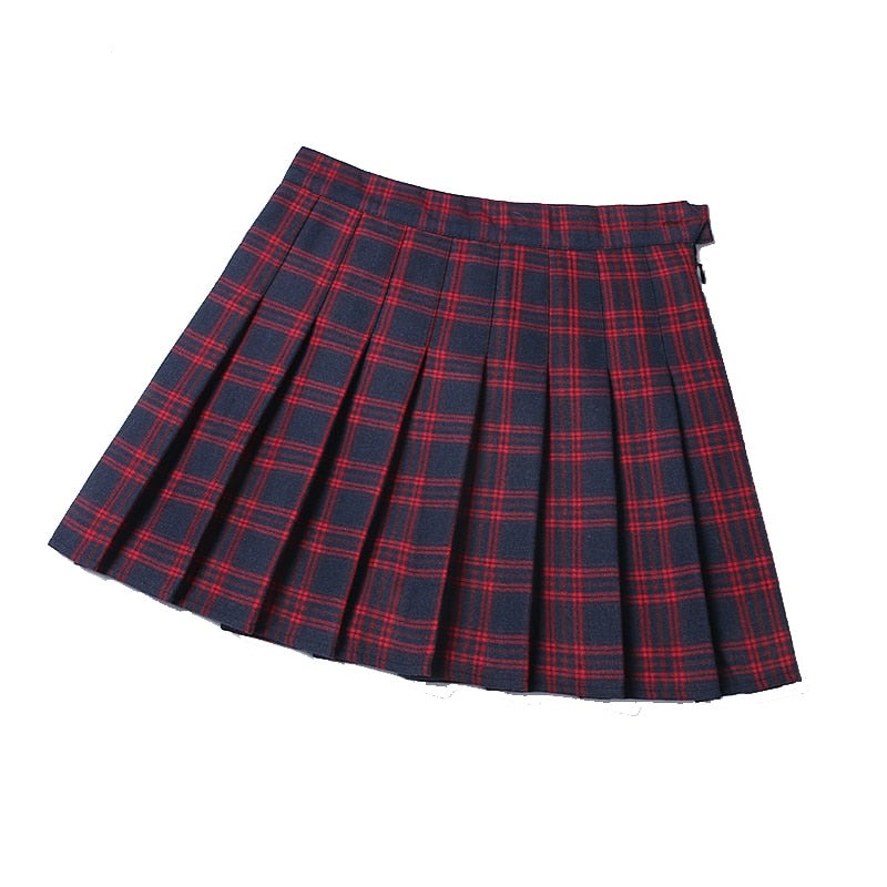 jinran Summer Women Pleated Skirts High Waist Female Mini Skirt Harajuku Preppy Style Ladies Plaid Skirts Sweet Girls Dance Mini Skirt