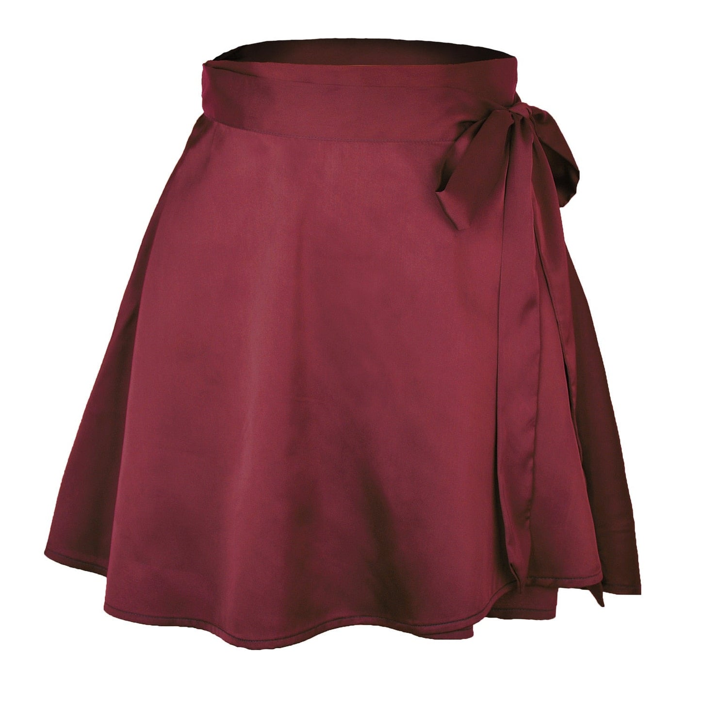 jinran Women Summer High Waist Lace-Up Loose Casual Chiffon Satin Mini Skirt Solid Color Bandage Fashion Club Elegant Skirts WDQ01