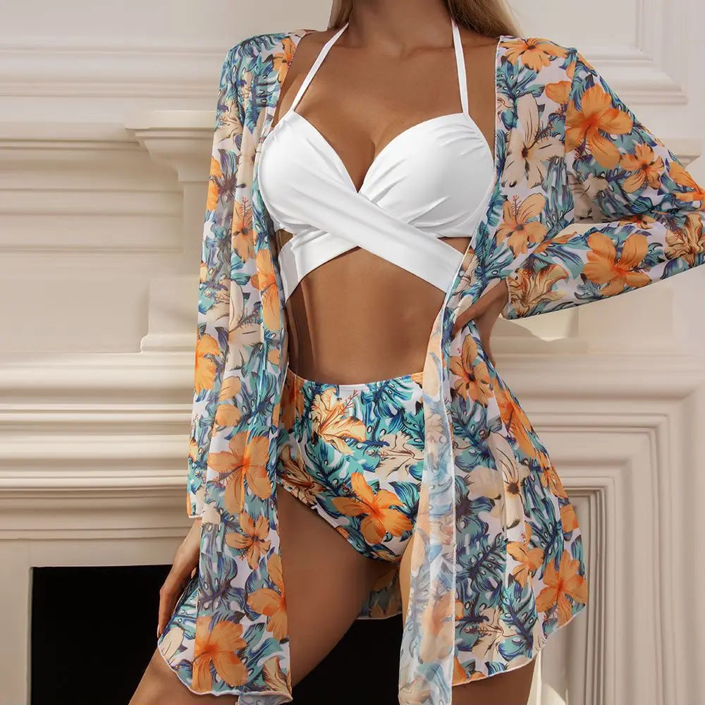 jinran New Bikini Beach Skirt Tunics for Beach Cover up Swimsuit Women Ruffle Biquini Bathing Suit Summer Beach Wear Swim Suit