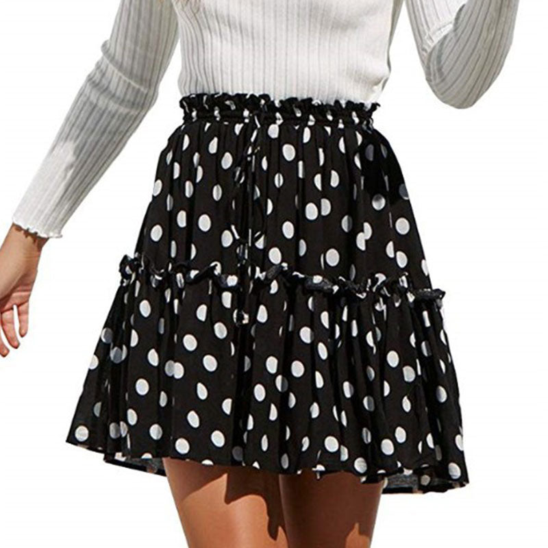 jinran Summer Short Skirts Women Vintage Ruffled Mini Skirt with Sashes Casual Boho Pleated A Line Holiday Beach Wear