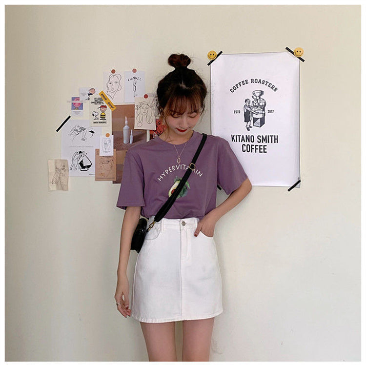 jinran Women Korean Harajuku Denim Skirt Casual Summer High Waist Elegant Solid Simple Wild A Line Mini Skirts Vintage Y2K Streetwear