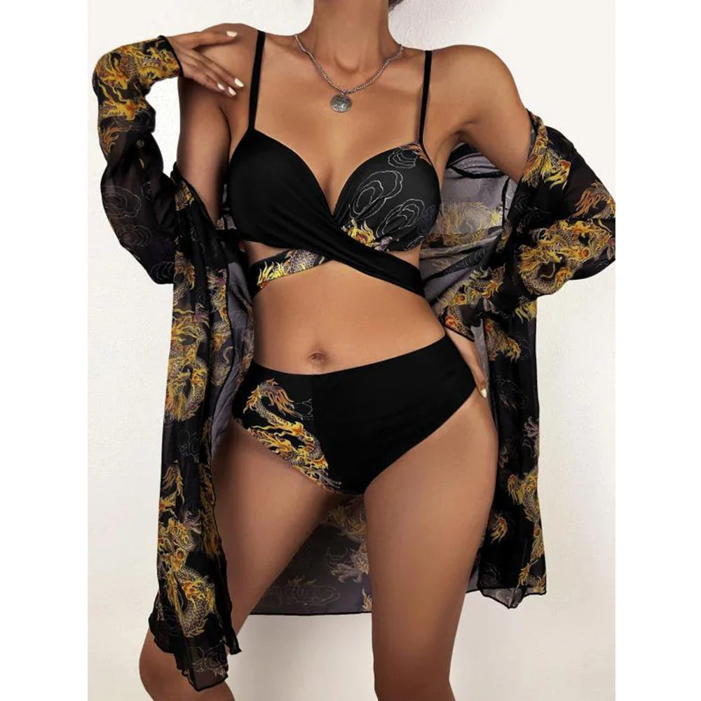 jinran New Bikini Beach Skirt Tunics for Beach Cover up Swimsuit Women Ruffle Biquini Bathing Suit Summer Beach Wear Swim Suit
