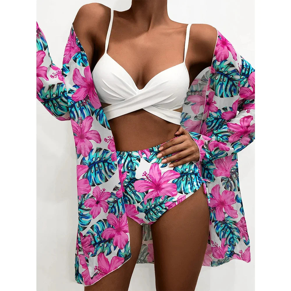 jinran New Bikini Beach Skirt Tunics for Beach Cover up Swimsuit Women Ruffle Biquini Bathing Suit Summer Beach Wear Swim Suit