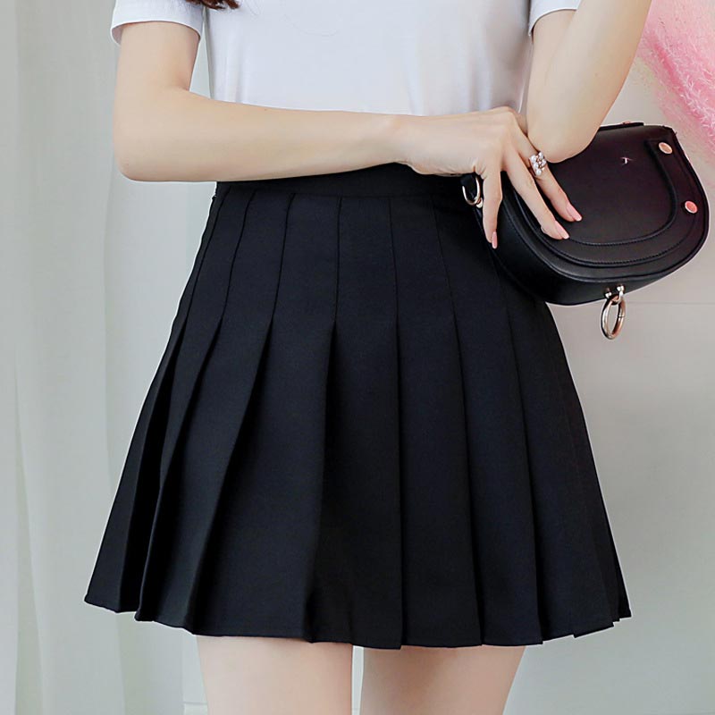 jinran Summer Women Plaid Skirt High Waist Chic Female Pleated Skirts Fashion Harajuku Ladies Mini Skirts Casual Cute Woman Short Skirt