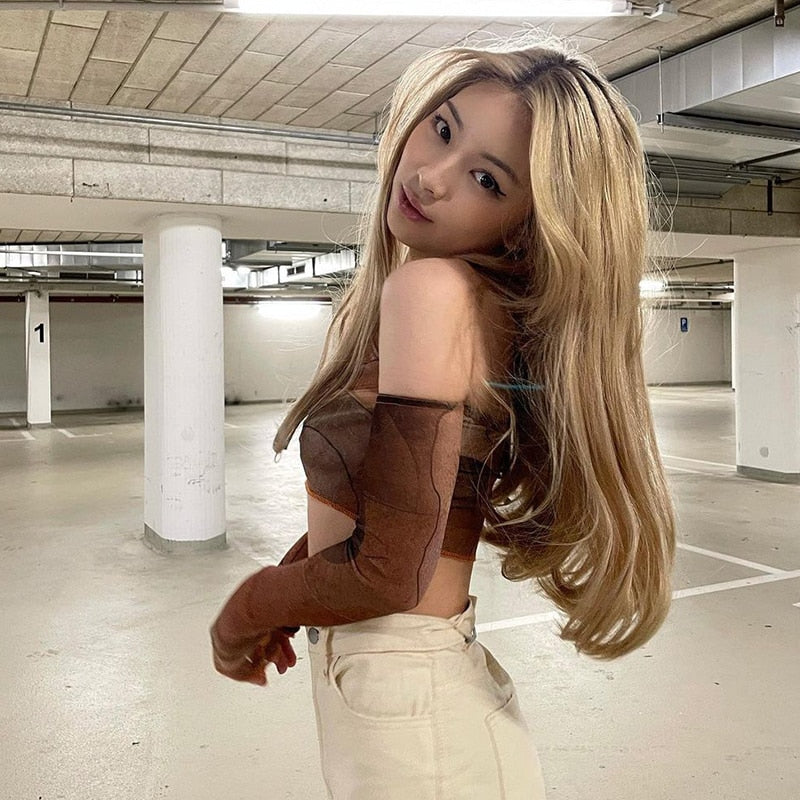 jinran Printed Brown Corset Top Vintage Crop Top y2k Grunge Kawaii With Glove Fashion Sweats Women Summer Camis Korean Style