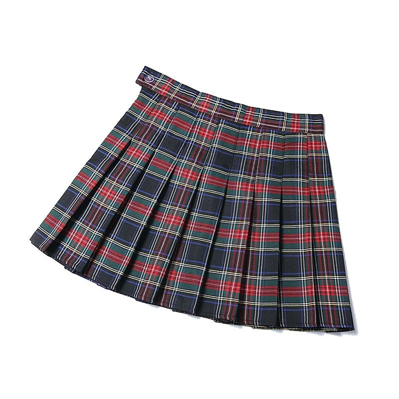 jinran Summer Women Pleated Skirts High Waist Female Mini Skirt Harajuku Preppy Style Ladies Plaid Skirts Sweet Girls Dance Mini Skirt