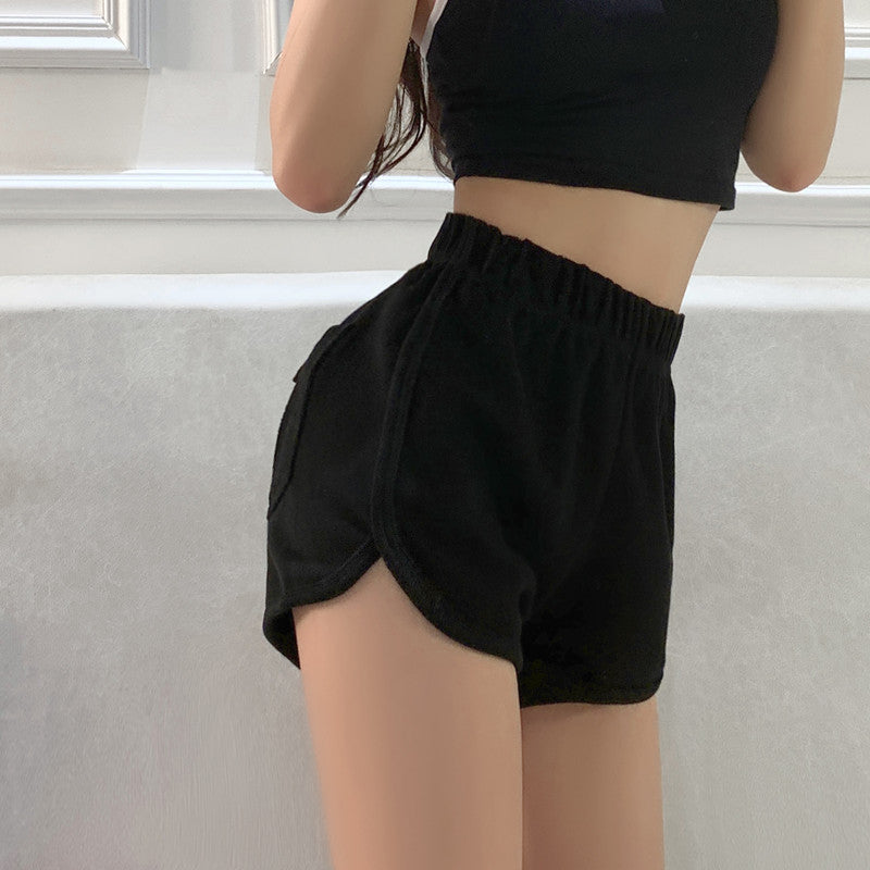 jinran Summer Sweet Harajuku Sports Shorts Women Korean Cute Love Hearts Lolita Casual Shorts High Waist Loose Punk Short Pants