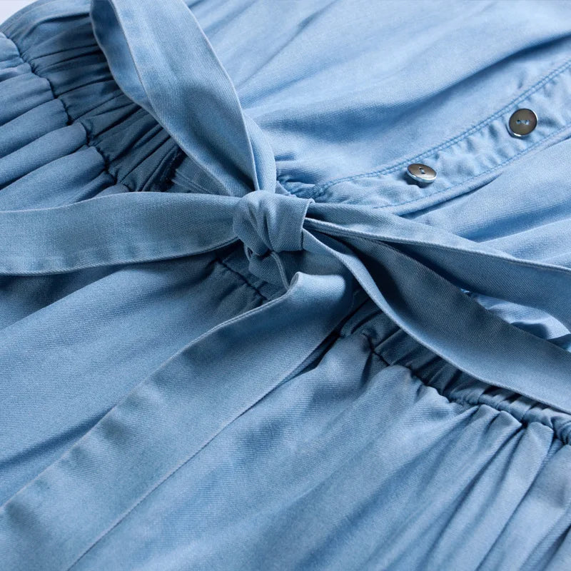 jinran 2024 new summer casual slim dress women elegant slash neck half sleeve denim dresses vestidos de verano women clothes 2019