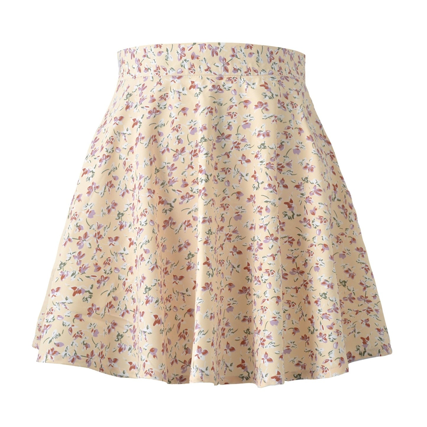 jinran Summer Women Skirt Harajuku new 2023 ladies floral zipper printed chiffon tall waist umbrella skirt Women Sweet Elegant WSL4427
