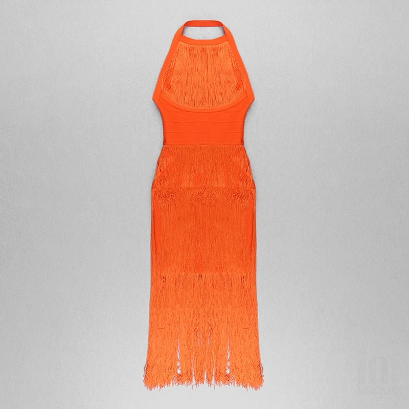 jinran New Bodycon Long Bandage Dress Tassel Bodycon Women Party Club Celebrity Evening Summer Autumn Dresses