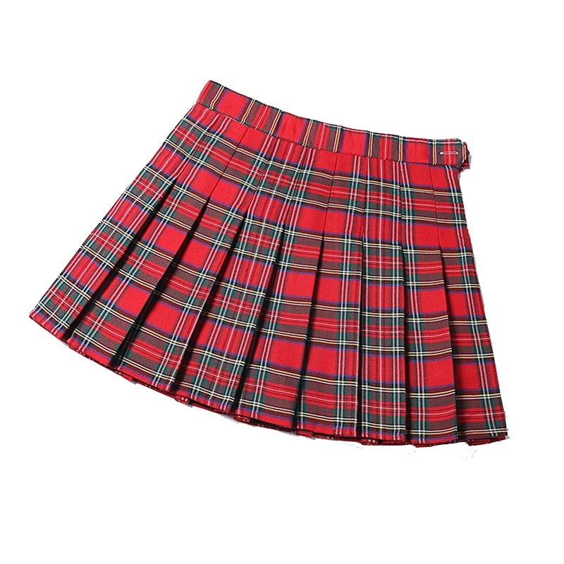 jinran Summer Women Pleated Skirts High Waist Female Mini Skirt Harajuku Preppy Style Ladies Plaid Skirts Sweet Girls Dance Mini Skirt