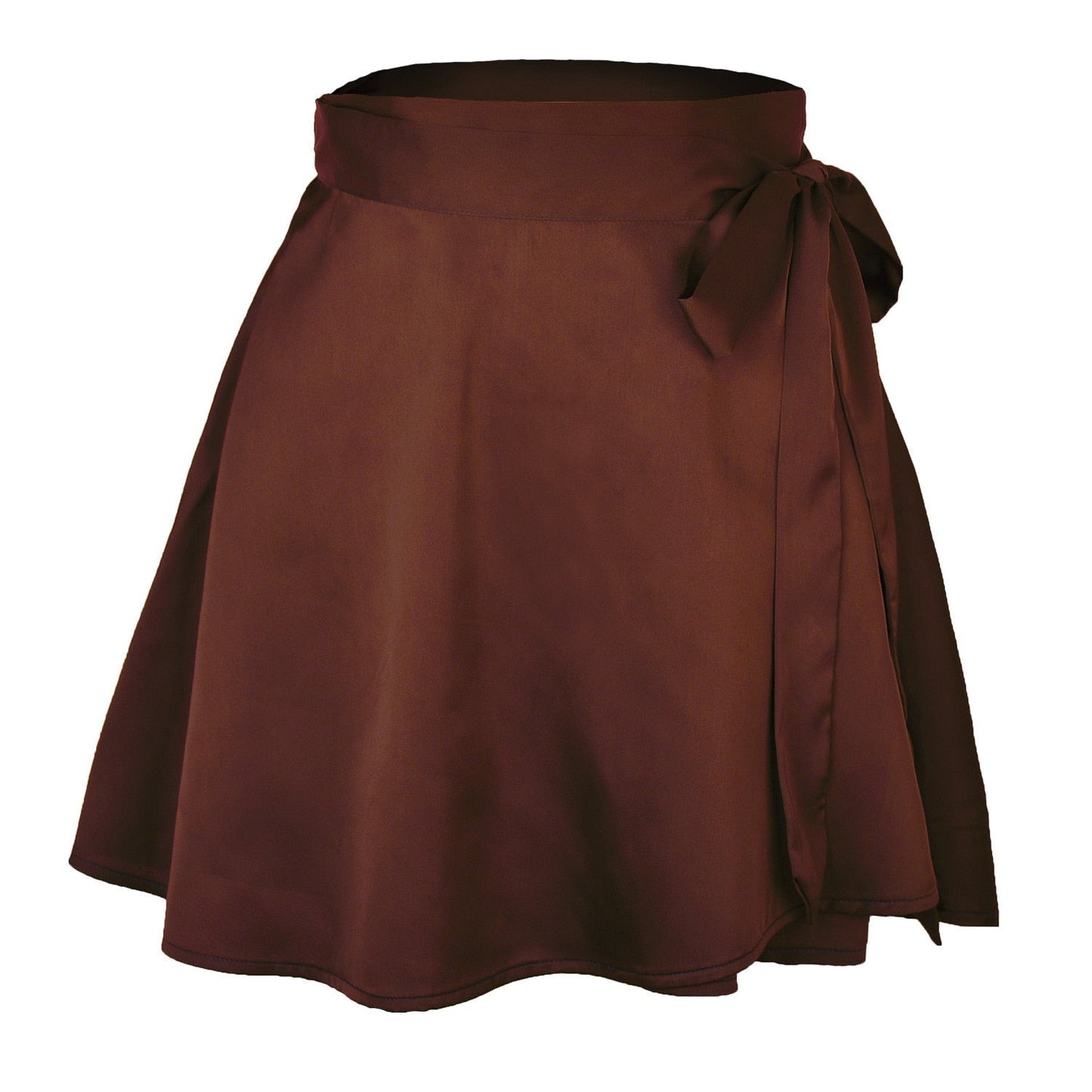 jinran Women Summer High Waist Lace-Up Loose Casual Chiffon Satin Mini Skirt Solid Color Bandage Fashion Club Elegant Skirts WDQ01