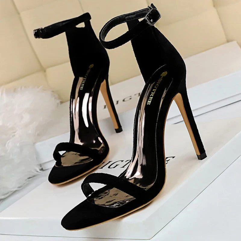jinran Shoes Summer Women Sandals Suede Hollow High Heels Stiletto Fashion Sandles Women Heels Ladies Shoes Women's Sandals