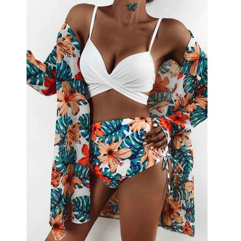 jinran New Bikini Beach Skirt Tunics for Beach Cover up Swimsuit Women Ruffle Biquini Bathing Suit Summer Beach Wear Swim Suit