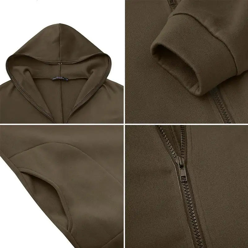 jinran 2024 Winter Fleece Outwear Autumn Hooded Long Coat Women Zipper Hoodies Long Sleeve Jackets Sweatshirt Robe Oversized