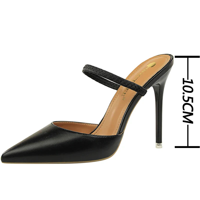 jinran Shoes Sandals Women 2024 Summer High Heels Slippers Pu Heeled Sandals Stiletto Ladies Shoes Fashion Female Shoes Pumps
