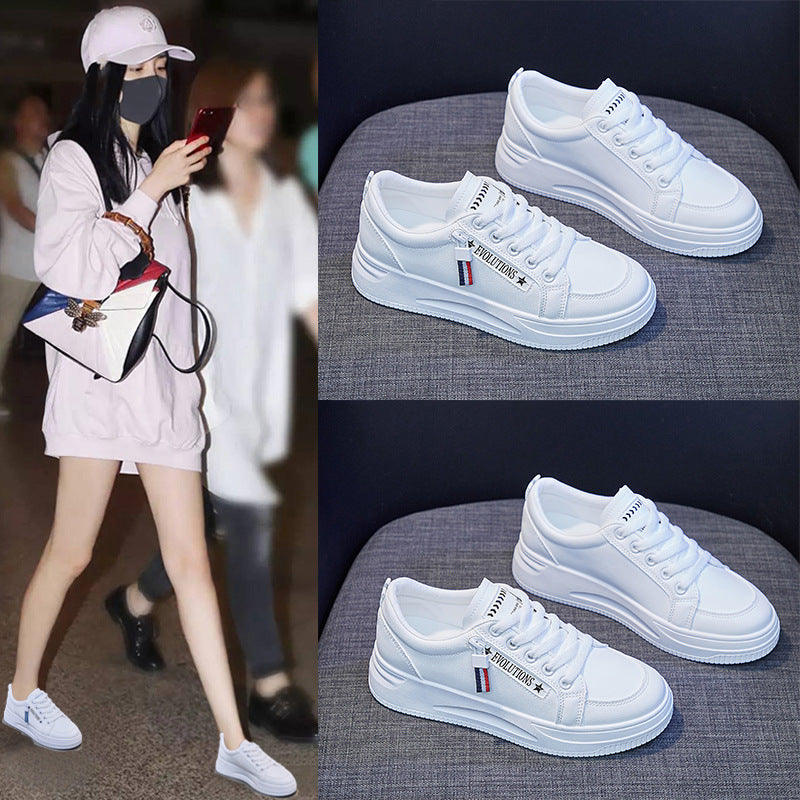 2025 ins tide white shoes women's spring new Korean version of student running shoes board shoes women's breathable casual shoes QR661