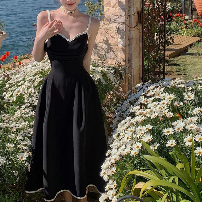 jinran dresses Fashionable French Elegant High-End Dress Dress Spring/Summer 2024 plus Size Hepburn Style Retro Suspender Dress for Women
