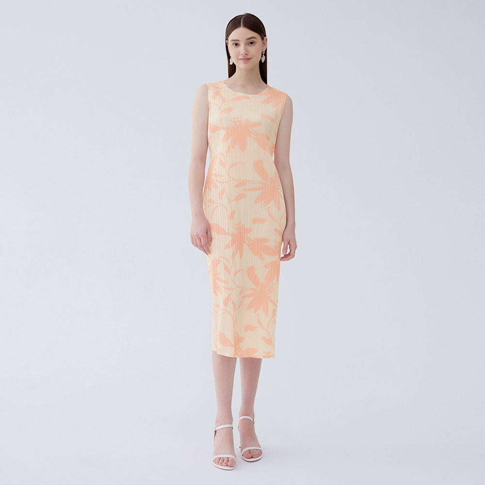 2025 summer new elegant flower A-shaped skirt thin Korean version medium and long dress printed slim sleeveless skirt women