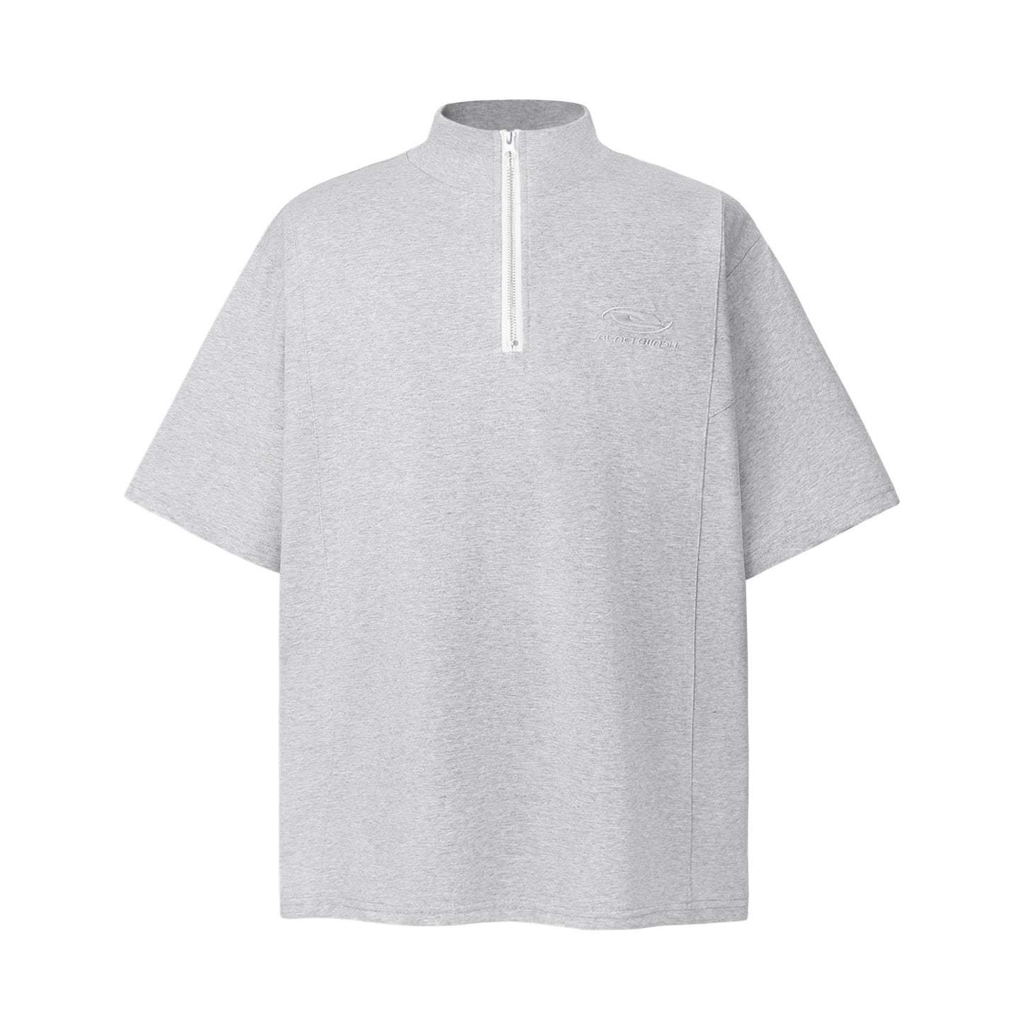 2025 8592 2025n 2025 Summer Neutral High Sense Deconstruction Irregular Zipper Design Men's High Sense Short Sleeve T-Shirt